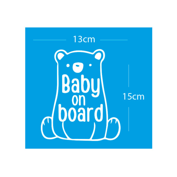 Alternative view of Σήμα Baby on Board με Αυτοκόλλητο Baby Bear  Λευκό