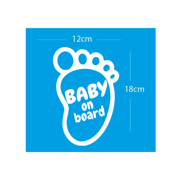 Alternative view of Σήμα Baby on Board με Αυτοκόλλητο Πατουσάκι Λευκό