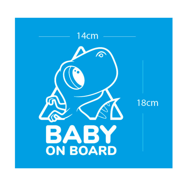 Alternative view of Σήμα Baby on Board με Αυτοκόλλητο Dino Λευκό