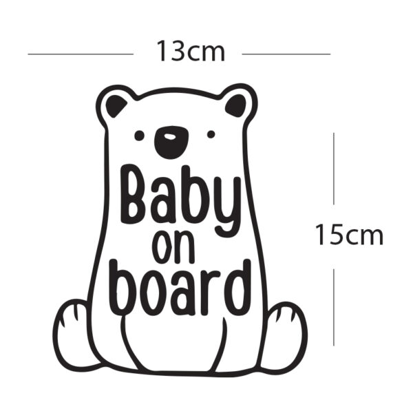 Alternative view of Σήμα Baby on Board με Αυτοκόλλητο Baby Bear Μαύρο