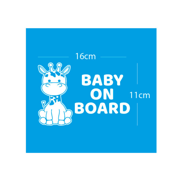 Alternative view of Σήμα Baby on Board με Αυτοκόλλητο Καμηλοπάρδαλη Λευκό