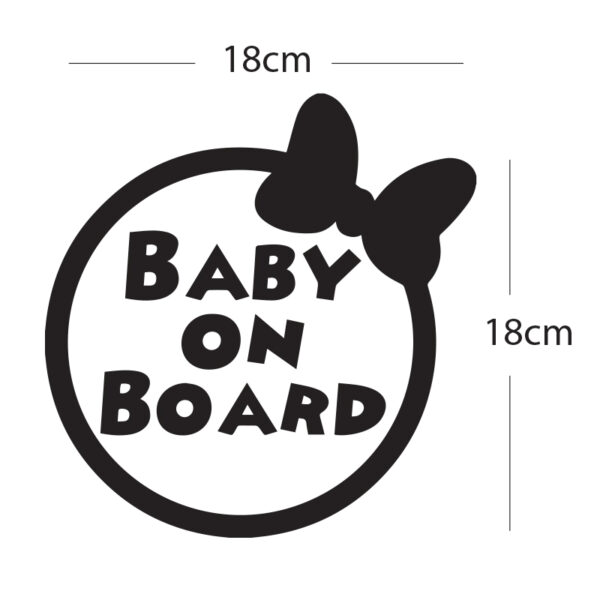 Alternative view of Σήμα Baby on Board με Αυτοκόλλητο Minie Bow Μαύρο