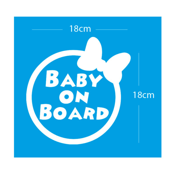 Alternative view of Σήμα Baby on Board με Αυτοκόλλητο Minie Bow Λευκό