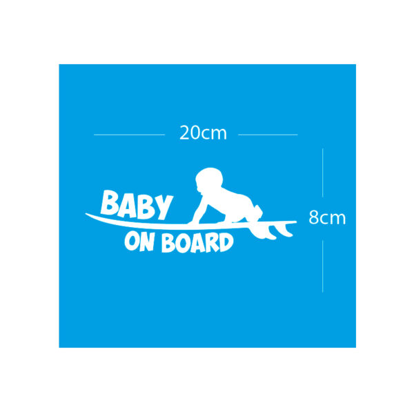 Alternative view of Σήμα Baby on Board με Αυτοκόλλητο Surfer Λευκό