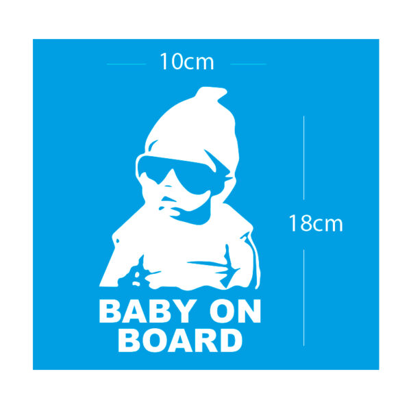 Alternative view of Printit Up Σήμα Baby on Board Αυτοκόλλητο Λευκό