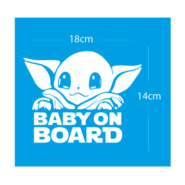 Alternative view of Printit Up Σήμα Baby on Board Αυτοκόλλητο Baby Yoda Λευκό