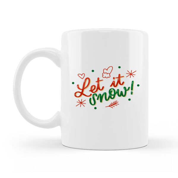 Alternative view of Κούπα Κεραμική Let it snow Λευκή 330ml