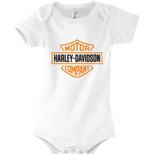 Printitup Φορμάκι μωρουδιακό κοντομάνικο Harley Davidson Λευκό