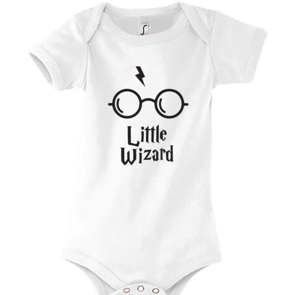 Printitup Φορμάκι μωρουδιακό κοντομάνικο Little Wizzard Λευκό