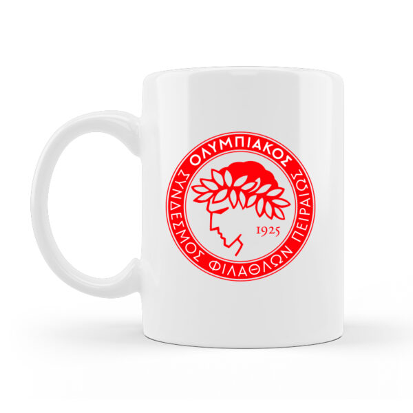 Alternative view of Ολυμπιακός Κούπα Κεραμική Λευκή 330ml