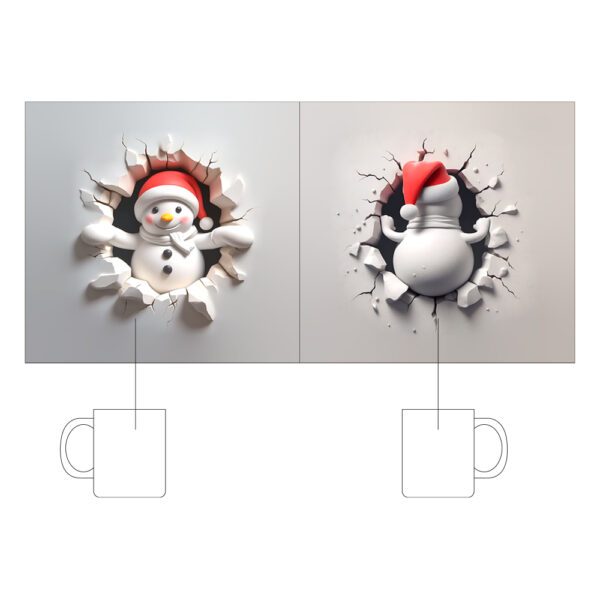 Alternative view of Κούπα Κεραμική Λευκή Χριστουγεννιάτικη  330ml