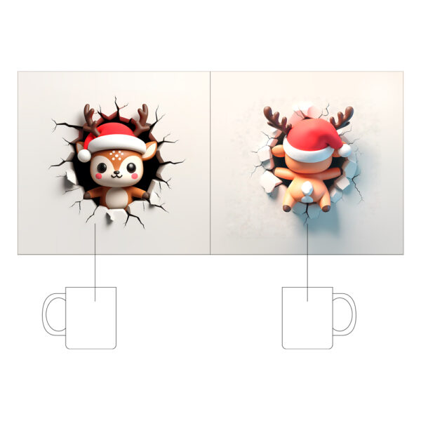 Alternative view of Κούπα Κεραμική Λευκή Χριστουγεννιάτικη 330ml