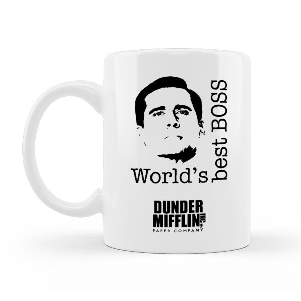 Alternative view of Κούπα Κεραμική Λευκή The office best boss 330ml